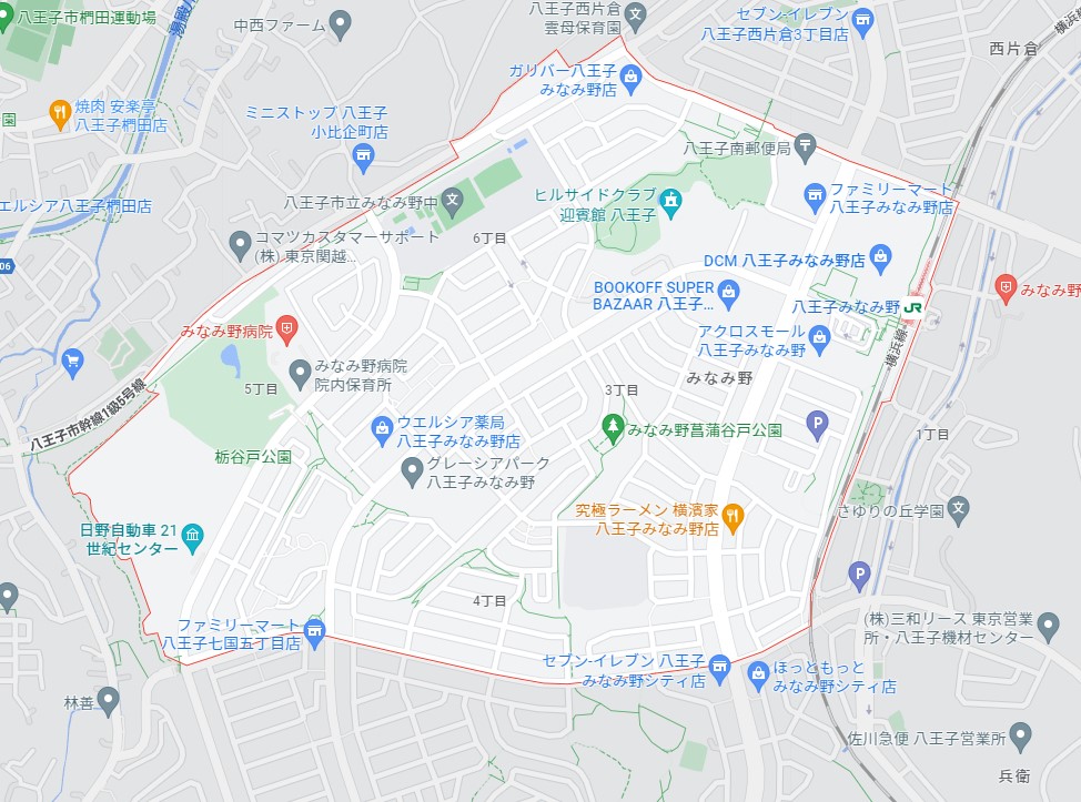 みなみ野駅周辺のマップ