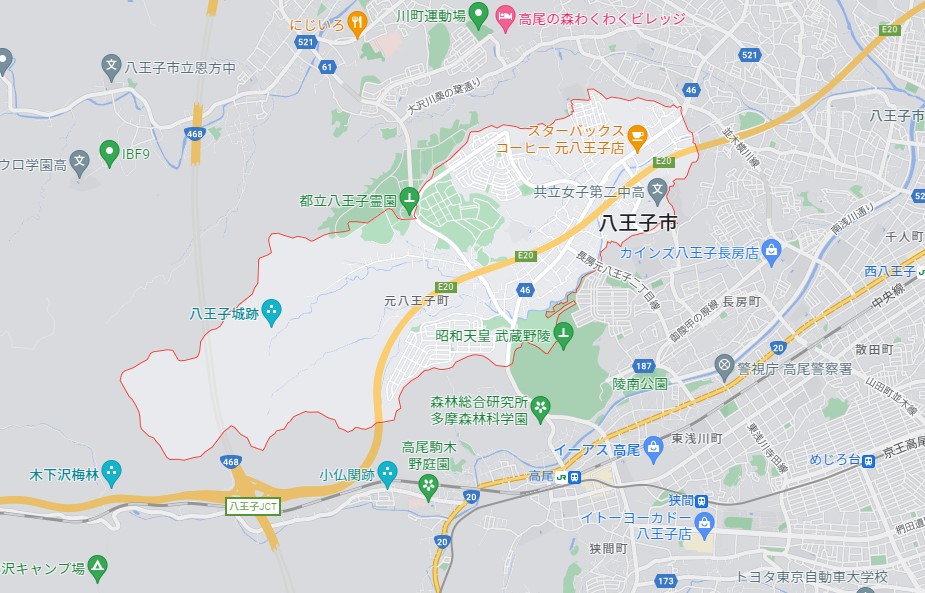 元八王子駅周辺のマップ