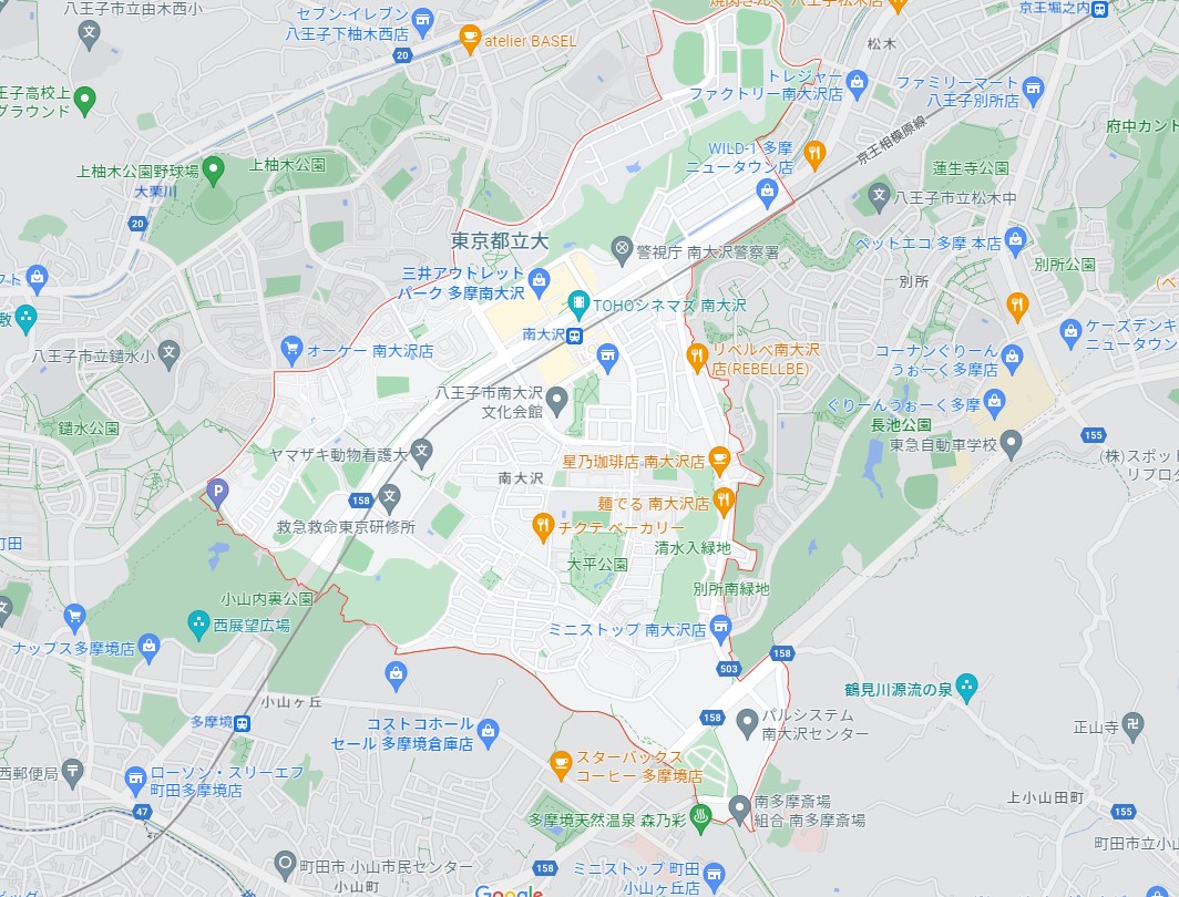 南大沢駅周辺のマップ
